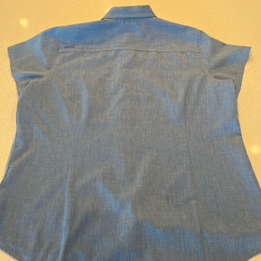 COPY - Women’s Tech Chambray Short-Sleeved Work Shirt XL blue